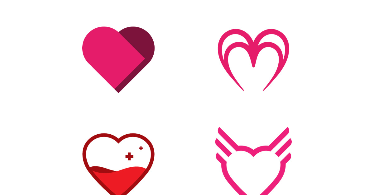 Love heart logo and symbol vector V10 - TemplateMonster