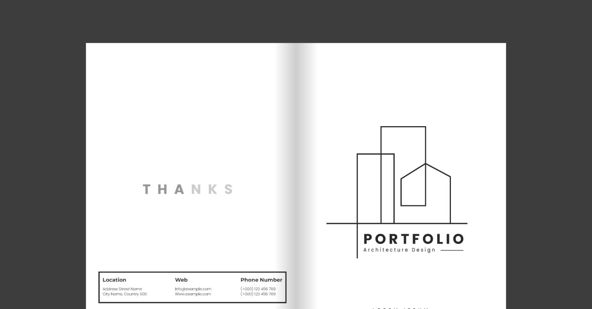 White Building And Architecture Portfolio Template Or Brochure Cover Layout Book Cover Template 309186 Original 