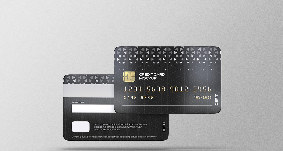 Credit Card or Debit Card Mockup PSD Template Vol 03