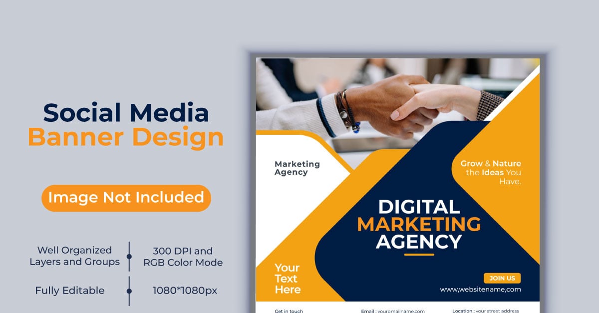 Creative New Idea Digital Marketing Agency Template Social Media Post