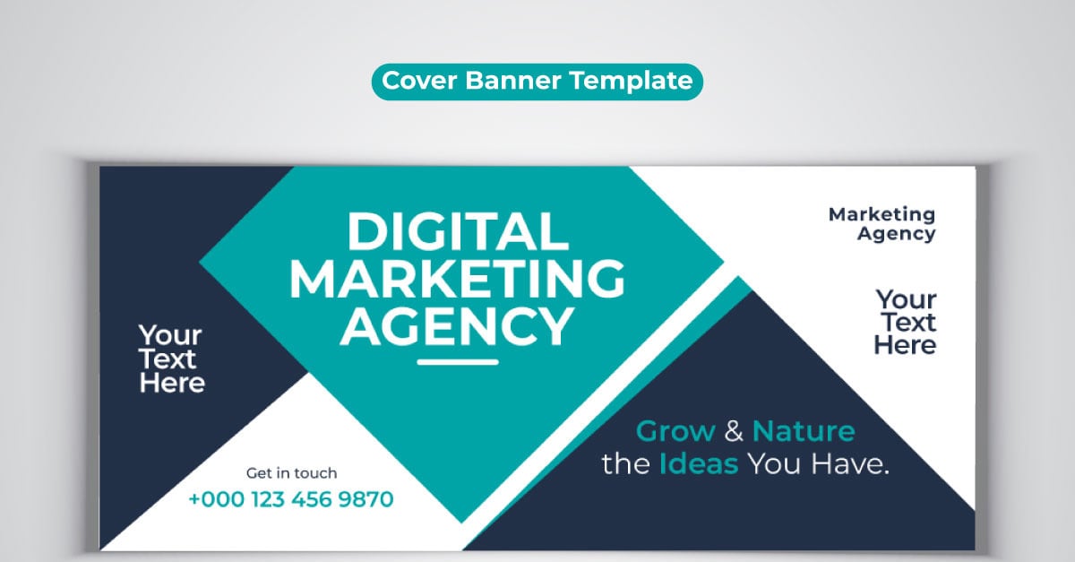 Agencia de marketing digital profesional Banner de redes sociales para  diseño de portada de Facebook