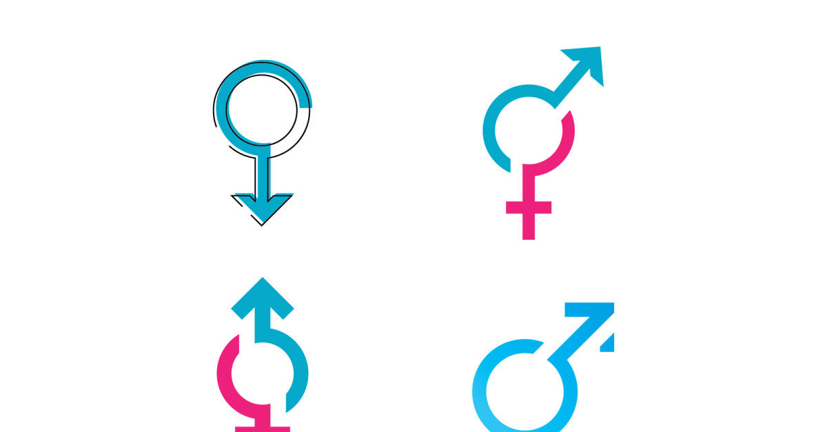 gewoontjes Anzai Nationaal Geslacht symbool logo van geslacht en gelijkheid van mannen en vrouwen  vector illustratie V11