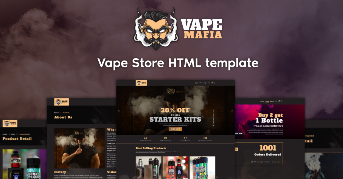 Vape Mafia  Vape Store Ecommerce HTML5 Template