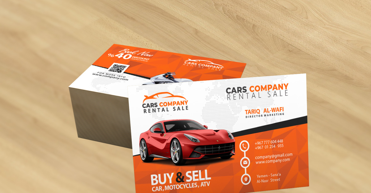 Tarjeta de visita OrangeCar Rental 311013 TemplateMonster