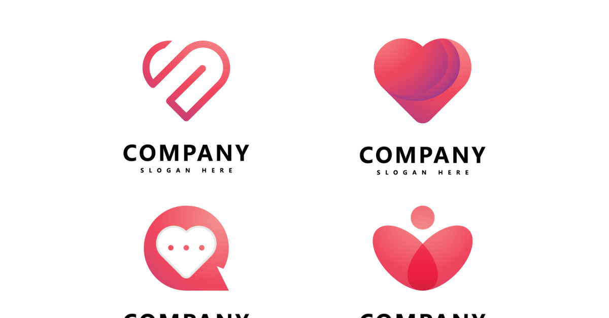 Heart logo template Love logo icon vector design V7