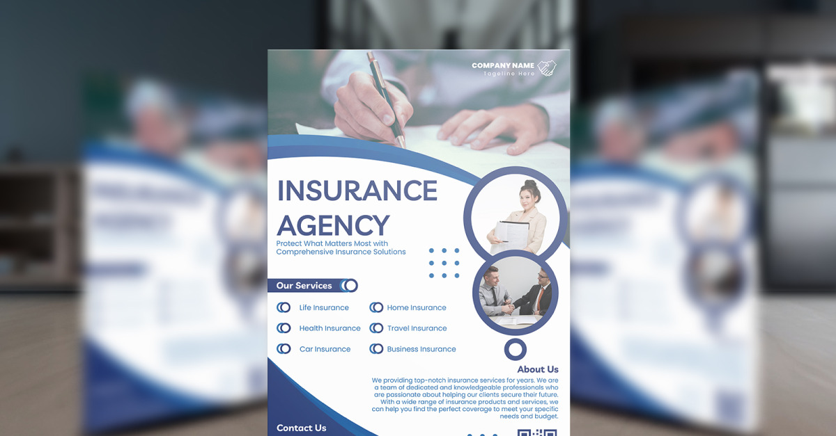 Modèle de Flyer de compagnie d'assurance