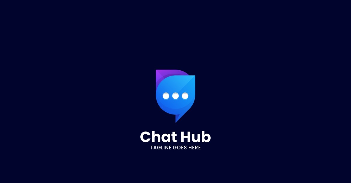 Chat Hub Gradient Logo Template #313550 - TemplateMonster