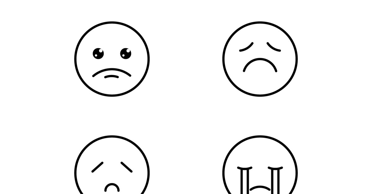 Sad Emotion icon design vector illustration Template V4