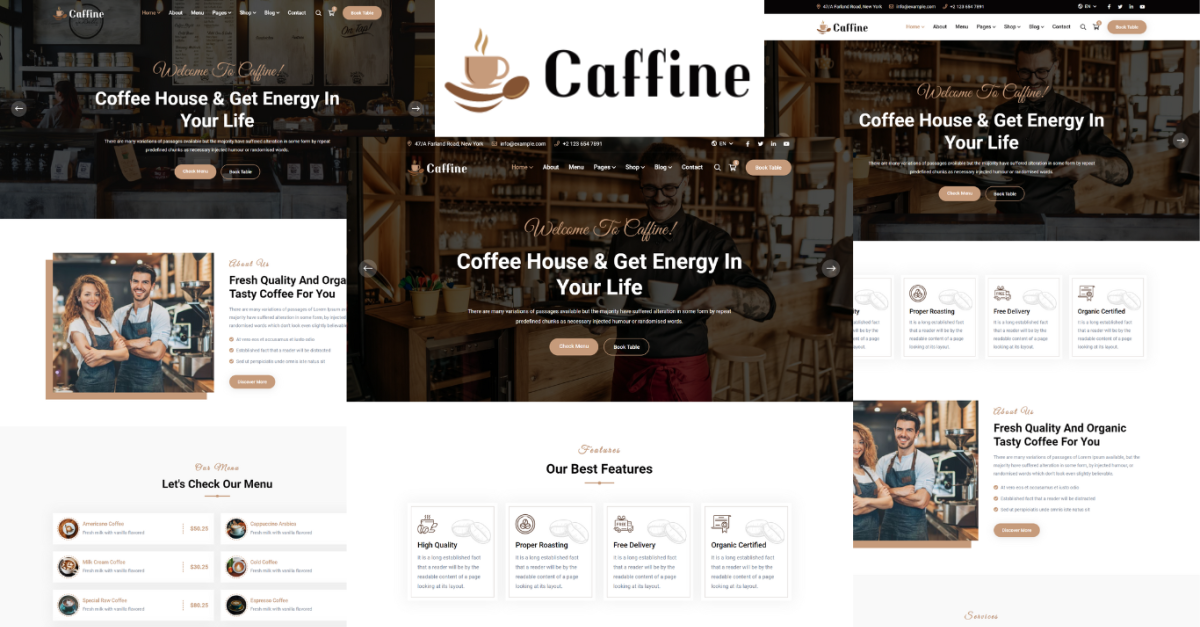 Caffine - Cafe And Coffee Shop HTML5 Template