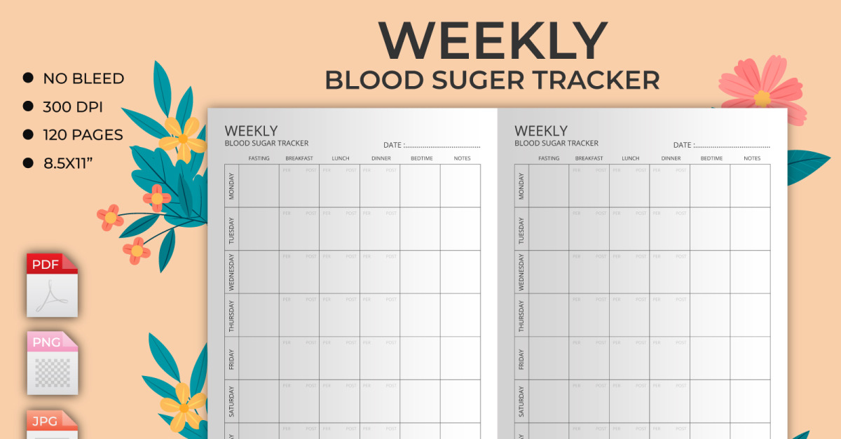 Weekly Blood Sugar Logbook  Kdp Interior. This is KDP Interior is 100%  tested on  KDP