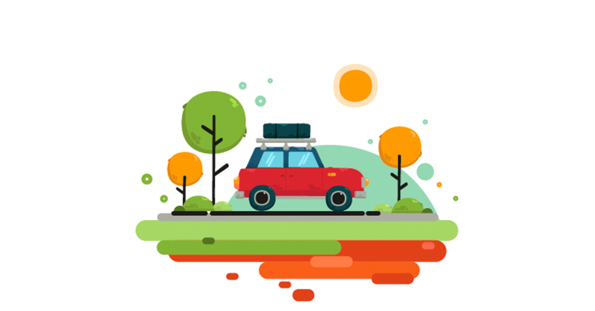 Family Car Illustration (flat design) - TemplateMonster