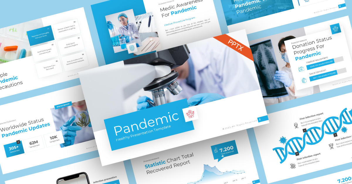 Pandemia Nowoczesne Medyczne Szablon PowerPoint