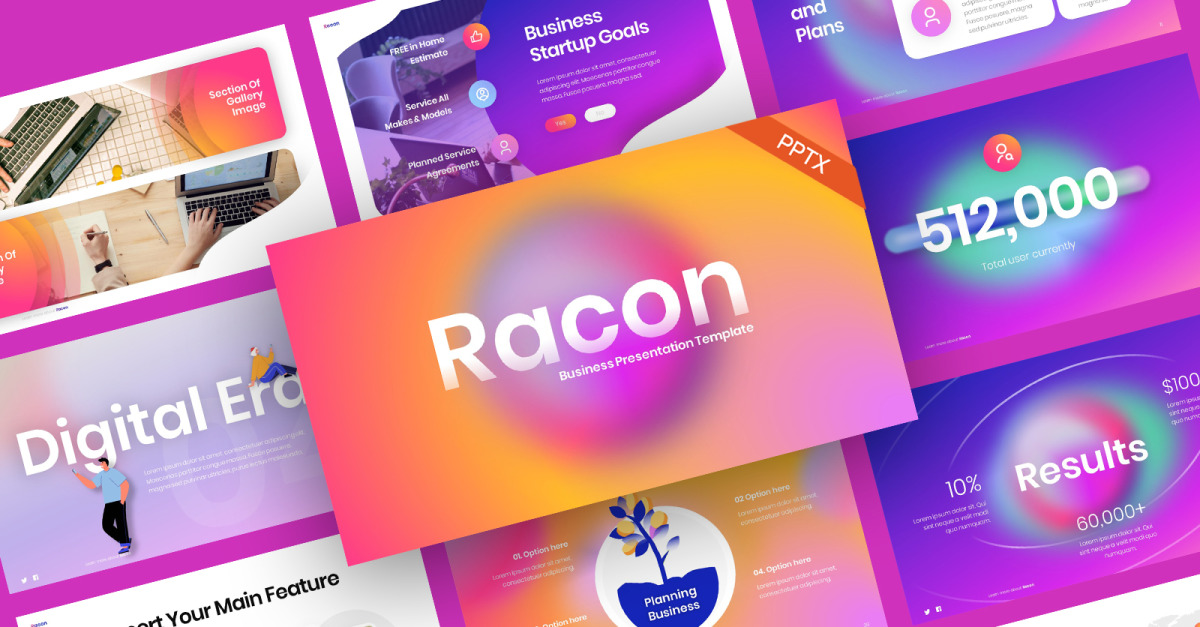 PowerPoint-Vorlage im Racon-Business-Farbverlaufsstil