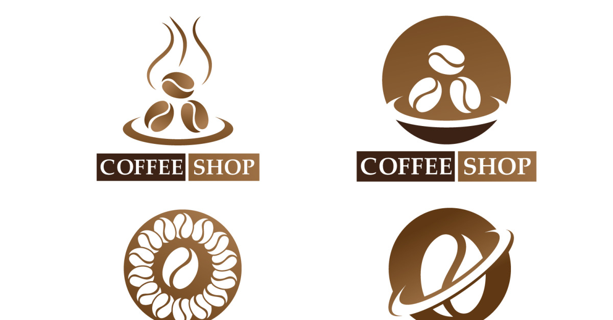 vector Coffee Bean flat Icon logo. Flat logo Design Element. for coffee  shop, cafe, and restaurant. 14579483 Vector Art at Vecteezy