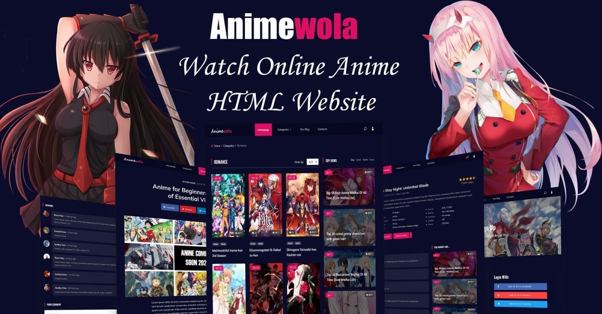 Anime wola - Watch Online Anime and Anime News Or Blog HTML Website Template