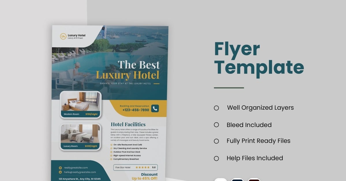 Luxury Hotel Flyer Template #318261 - TemplateMonster