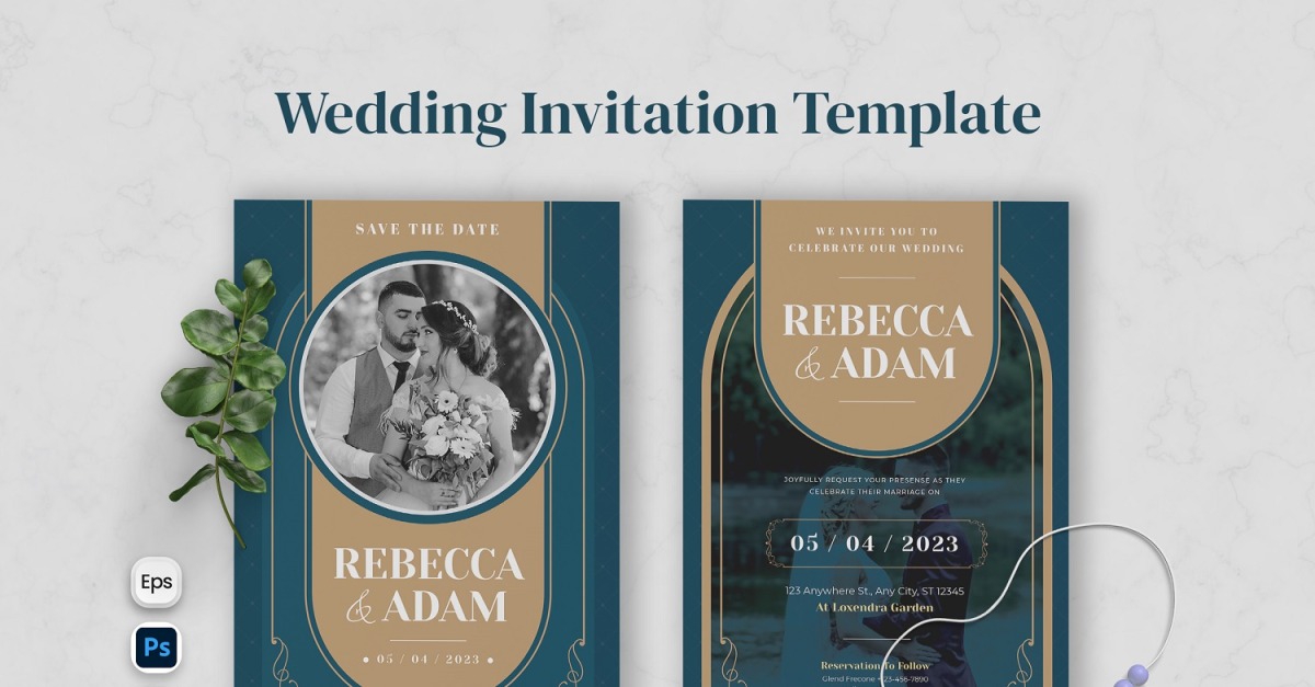 Decorative Wedding Invitation #318318 - TemplateMonster