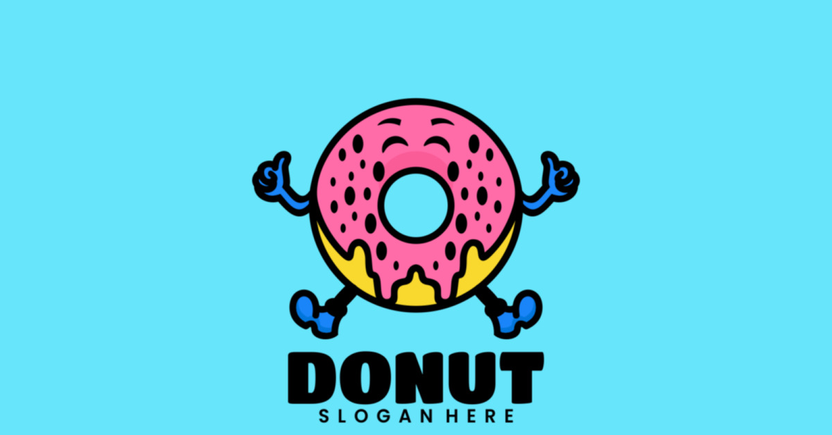 Donuts Mascot Cartoon Logo #318331 - TemplateMonster