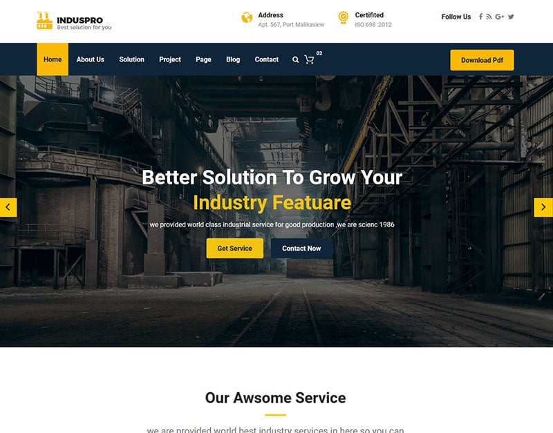 Induspro || Industrial, Engineering, Factorial HTML5 Template