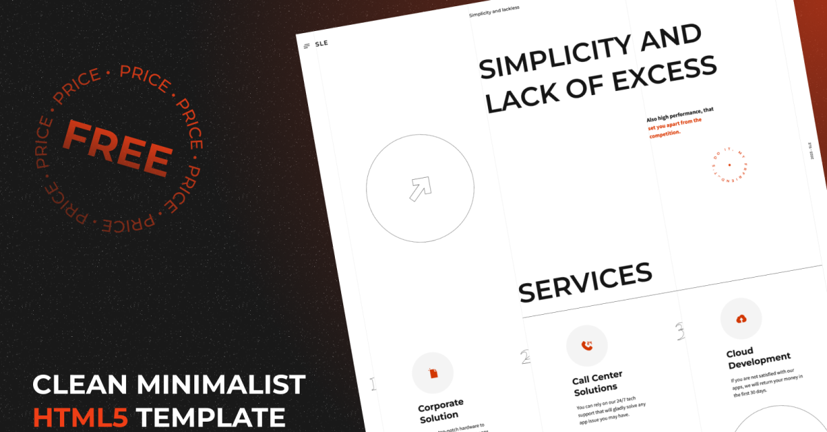 Modèle de site Web HTML5 minimaliste propre et gratuit