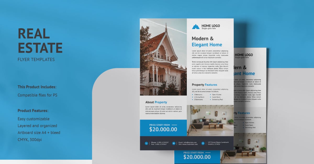 Real Estate Flyer PSD Templates Vol 069 - TemplateMonster