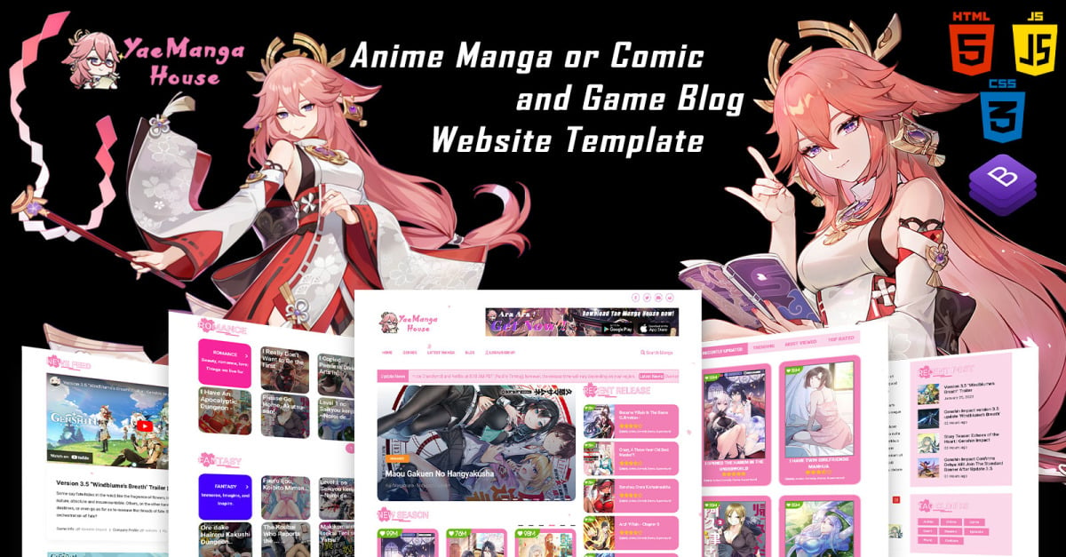 Anime Website designs, themes, templates and downloadable graphic