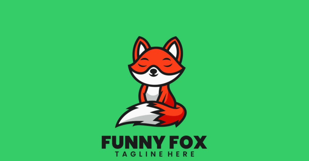 Logo Rigolo Style de logo de dessin animé drôle de renard