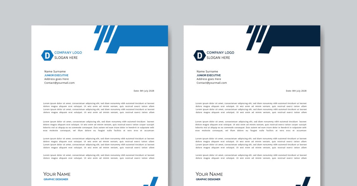 Corporate Letterhead Design with 2 Color Variation