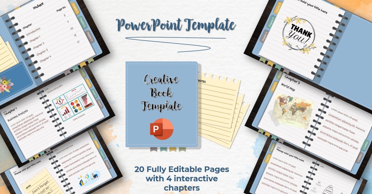 Libro interattivo - modello di PowerPoint - TemplateMonster