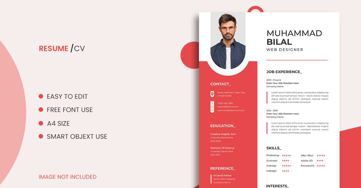 Professional Modern Minimal Resume CV Template