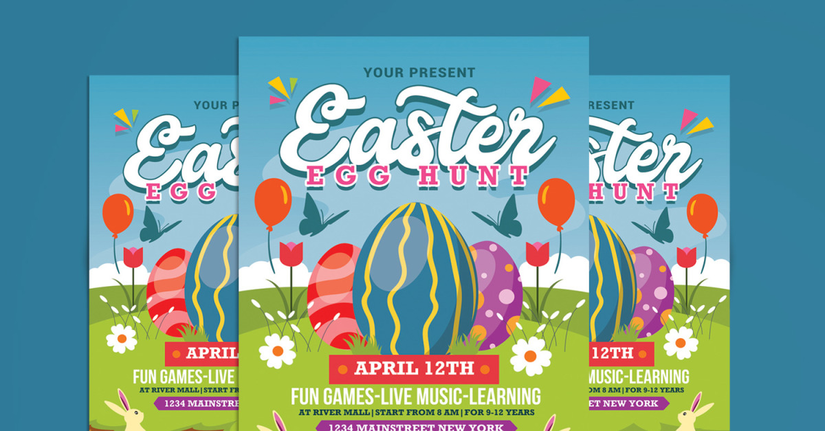 Easter Egg Hunt Flyer Poster Template 1 - TemplateMonster