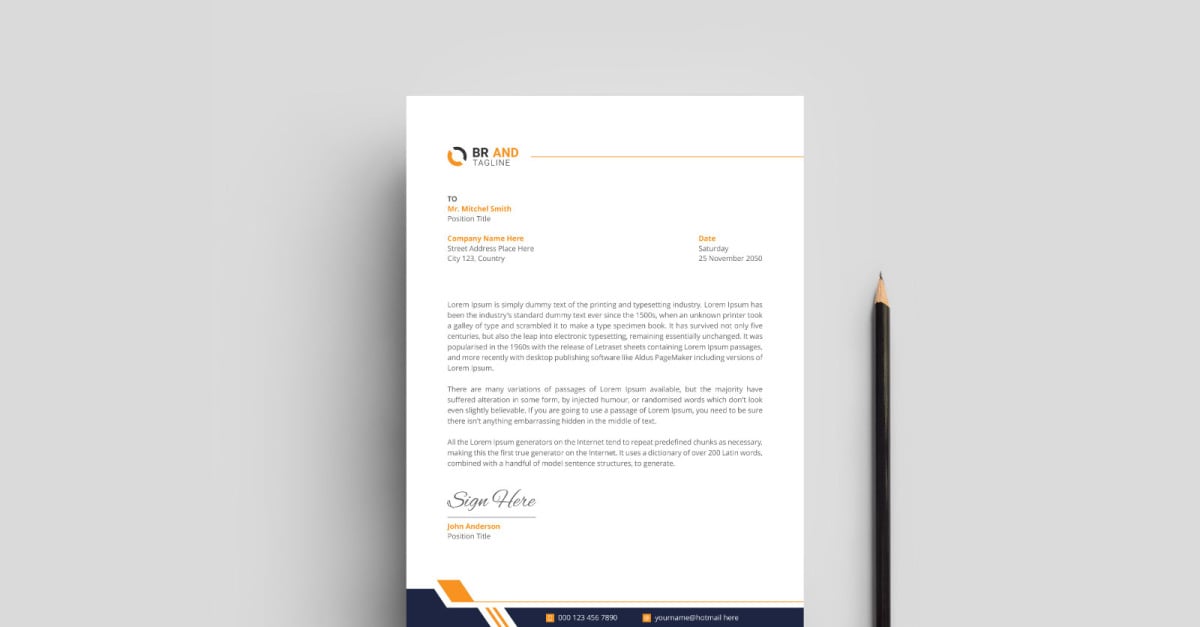 Modern and Minimal Letterhead #325501 - TemplateMonster