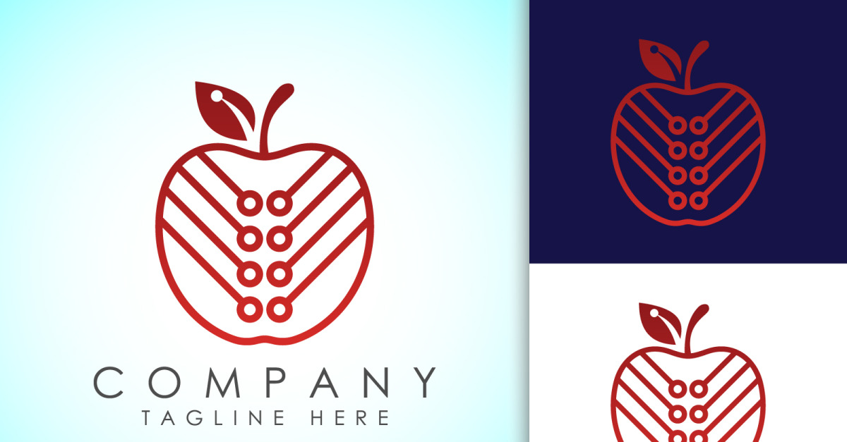 Apple technology logo vector design template2