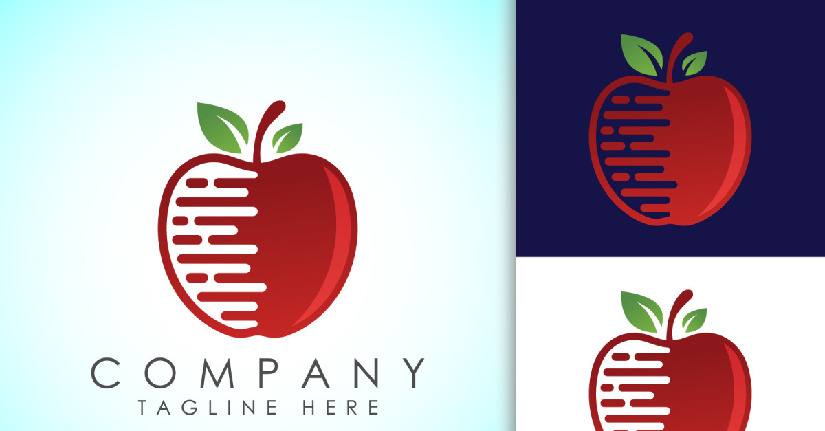 Apple technology logo vector design template3