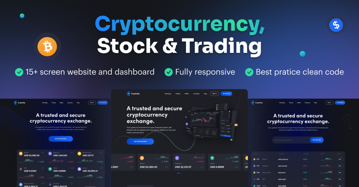 Cryptolly - Cryptocurrency Coded Website Template