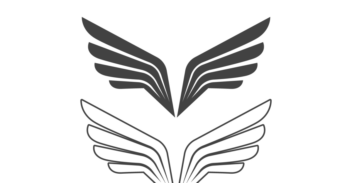 Wing bird falcon angel vector design for logo v4