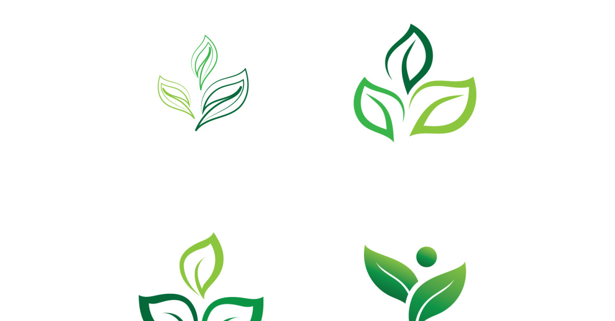 Eco leaf green nature tree element logo vector v19