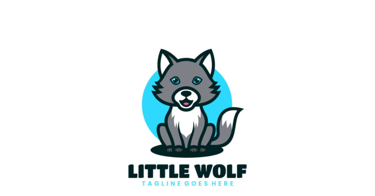 Personagem de desenho animado Animal Wolf - Logotipo, Gráficos