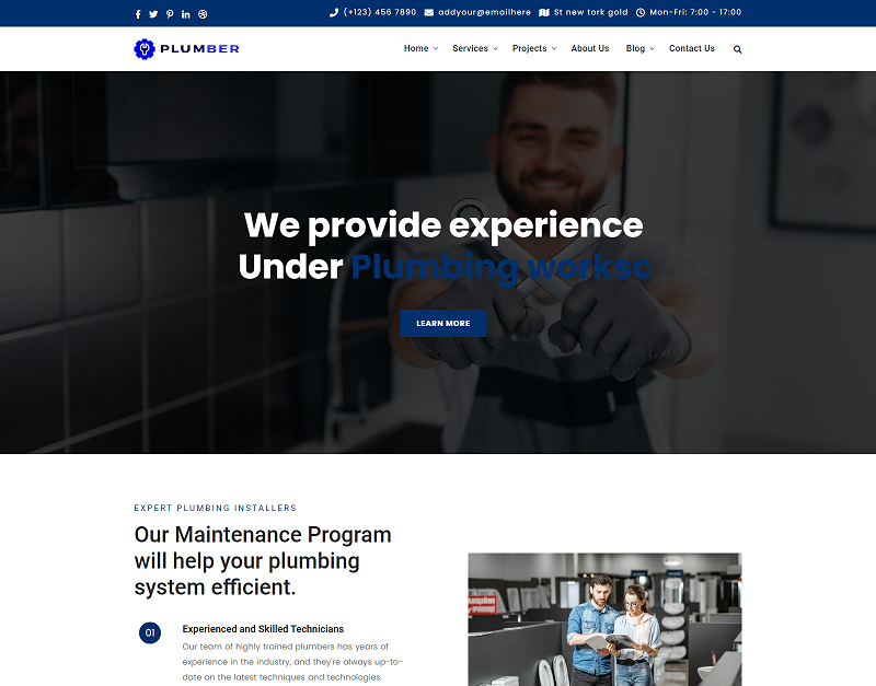Plumber and Repair Services Maintenance HTML Template