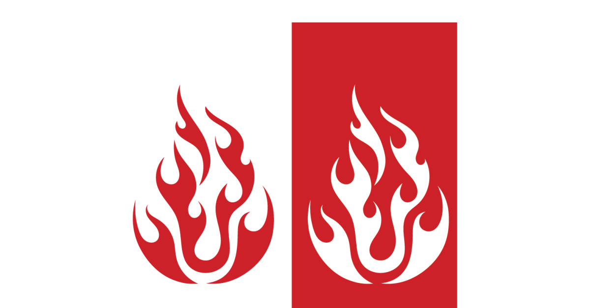 Feuer Flamme Brennen Vektor Design Logo Firma V5