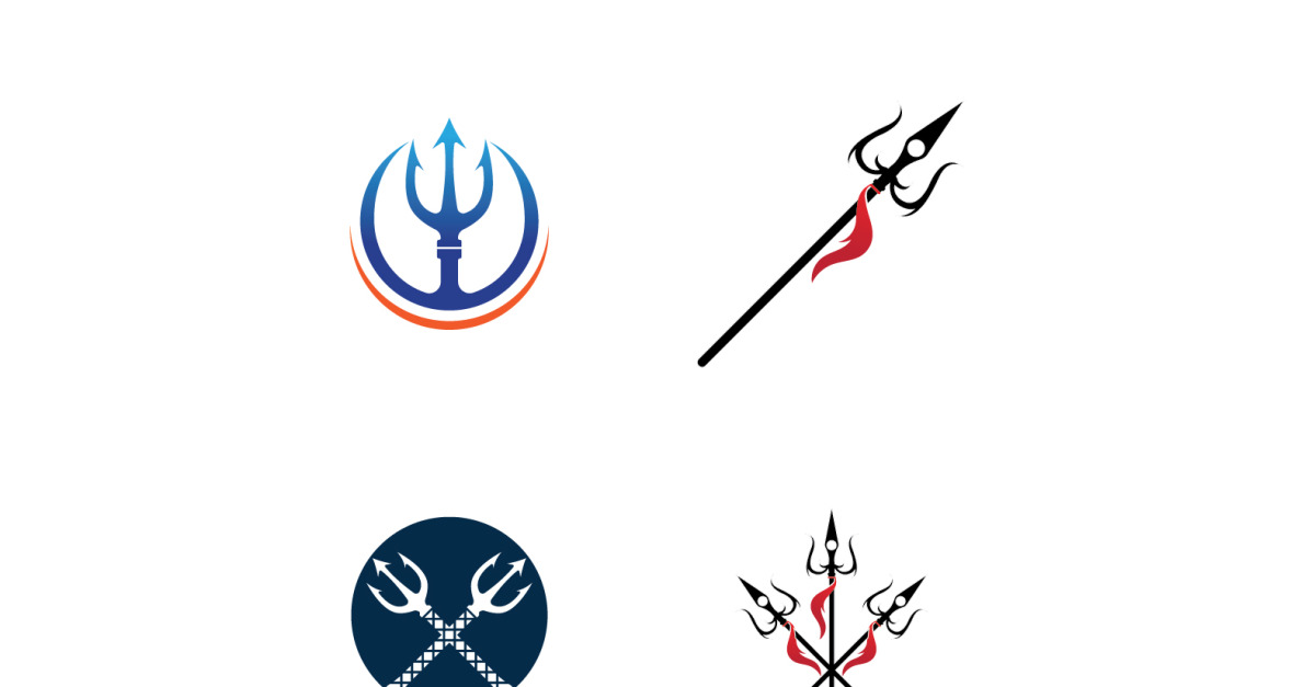 Shiva god trishul trident icon Royalty Free Vector Image