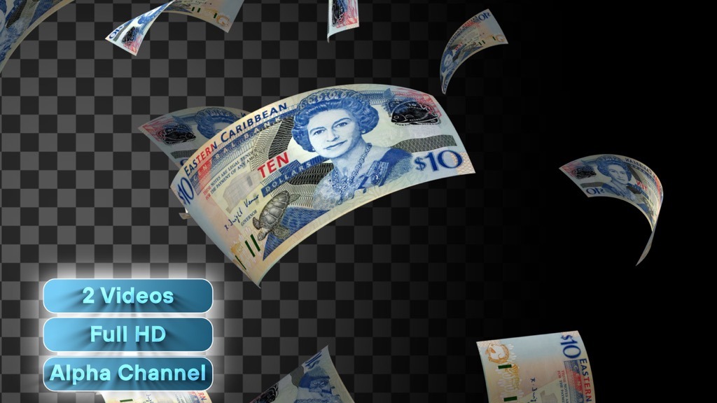 Falling Saint Kitts and Nevis Money Banknote Background