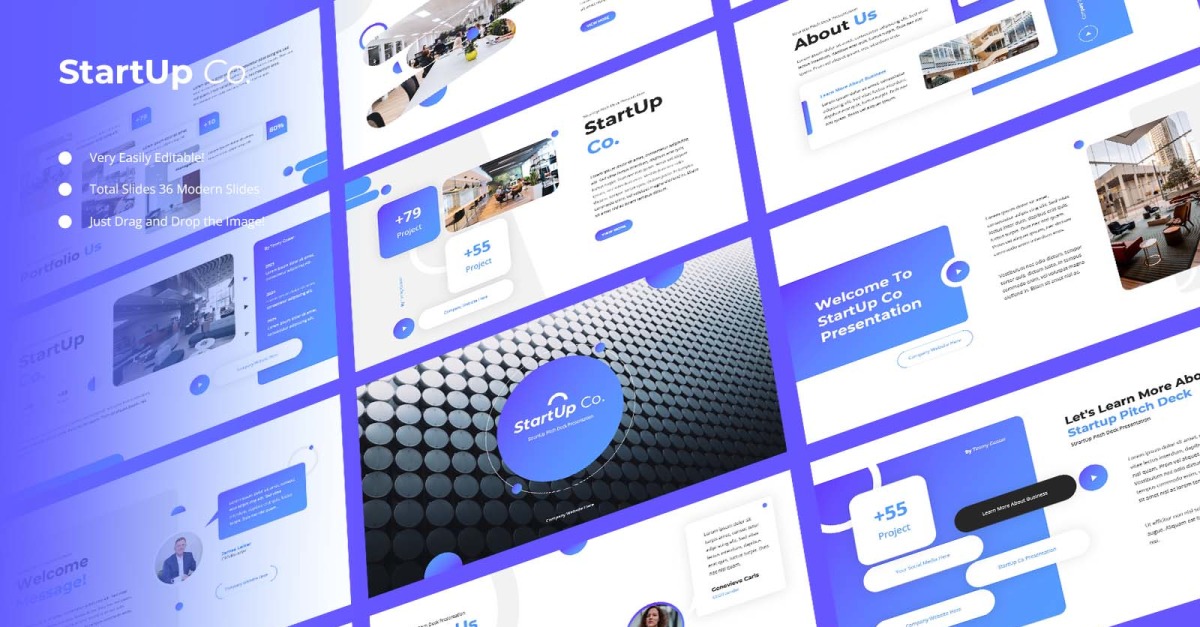 StartUp Co - Business Startup Pitch Deck Google Slides Template