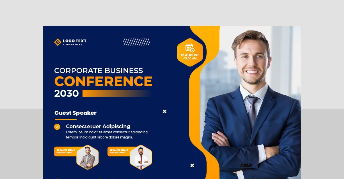 Creative technology business conference flyer template and business ...