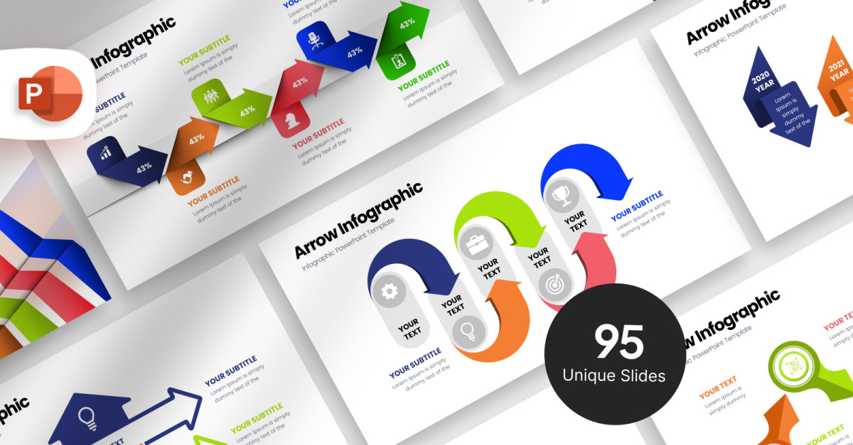 Arrow Infographic Presentation Template - TemplateMonster