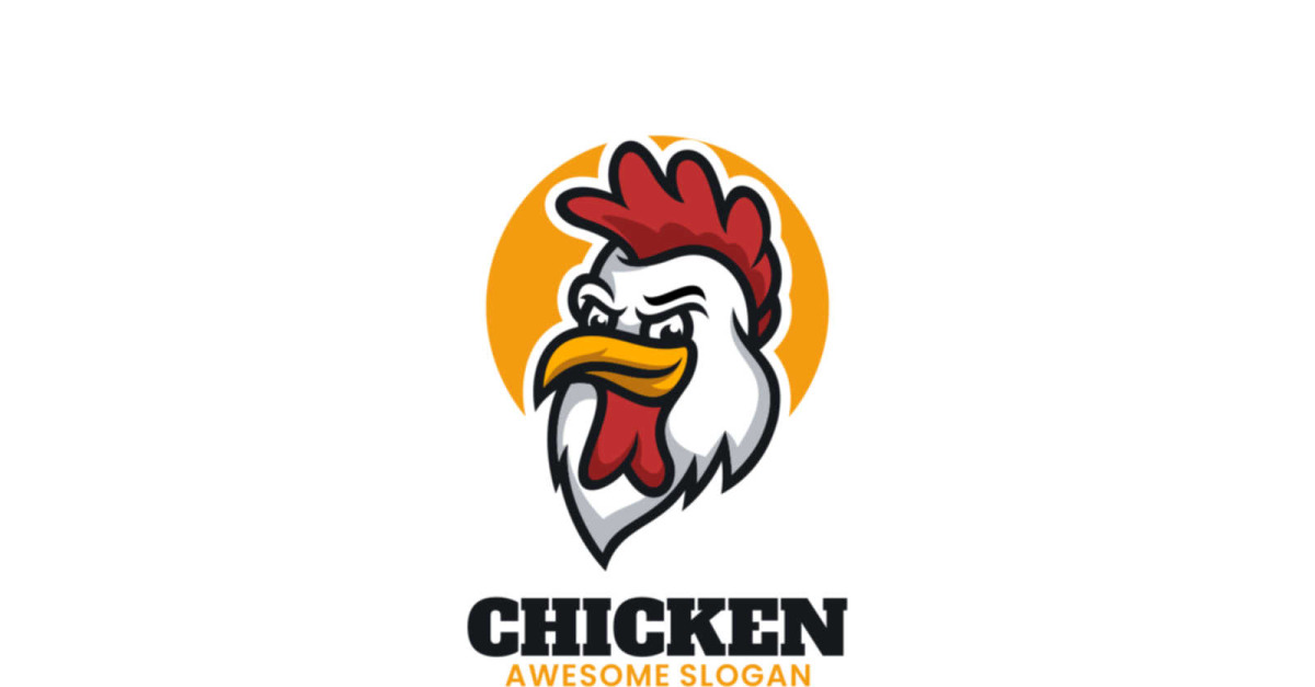 Chicken Simple Mascot Logo 1 #330756 - TemplateMonster