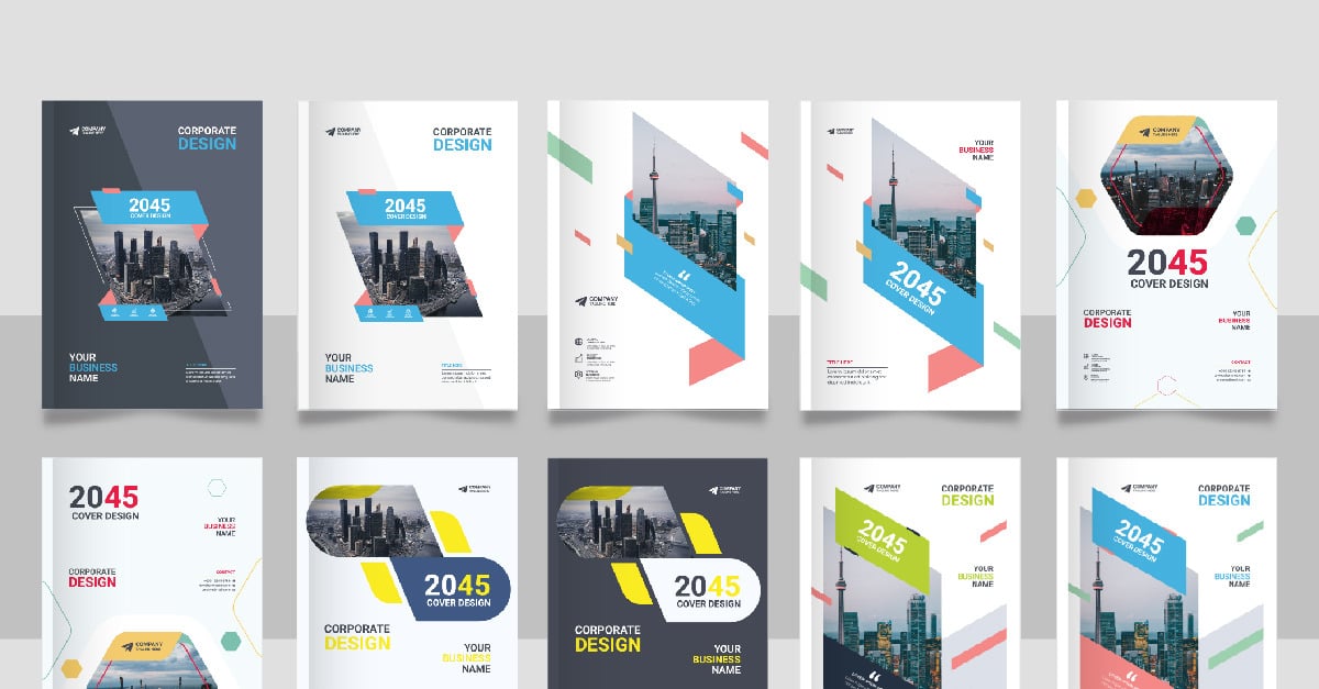 Company profile brochure cover template layout