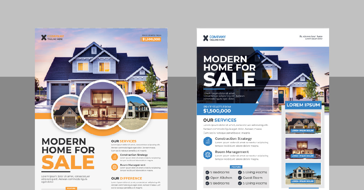 Modern Real Estate Property Flyer Design Template