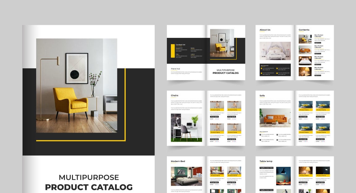 Diseño de catálogo de productos y revista. TemplateMonster