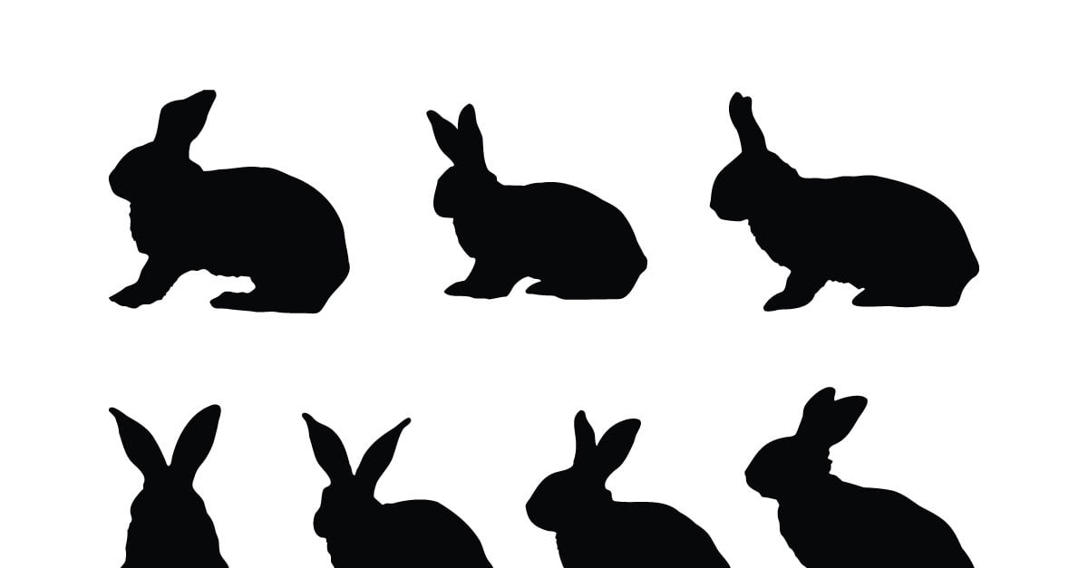 Rabbit silhouette vector collection #332252 - TemplateMonster